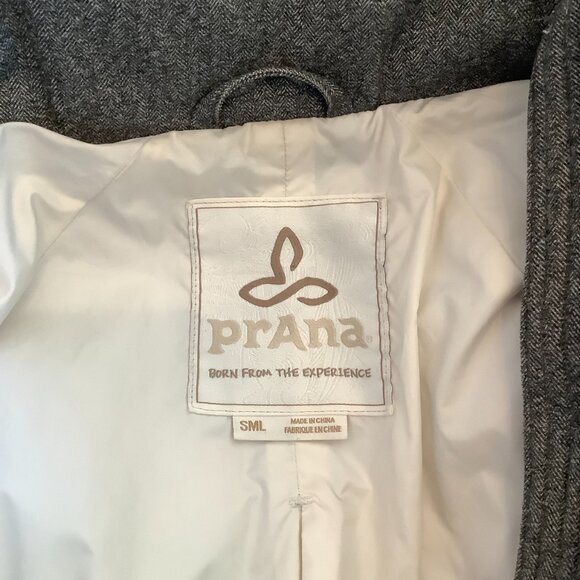 Prana women's Mixer Parka coat small quilted cream grey full zip - Picture 10 of 12